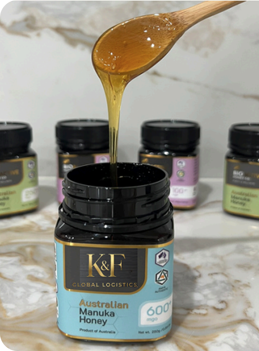 Jars of K&F Australian Manuka Honey