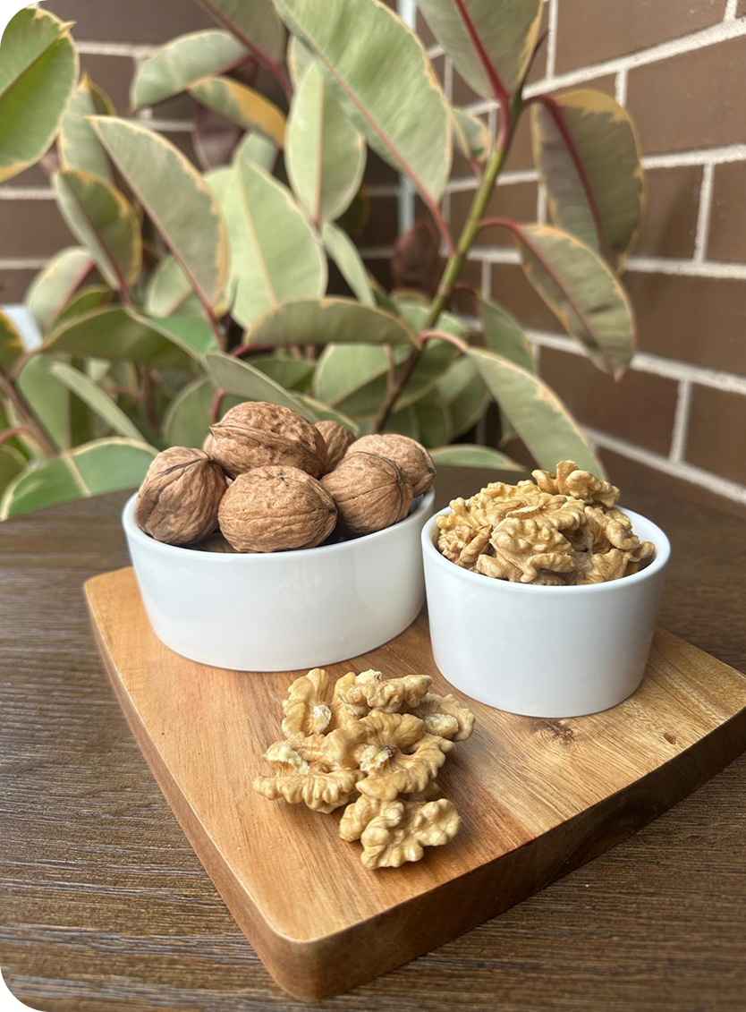 Bowls of premium Australian walnuts